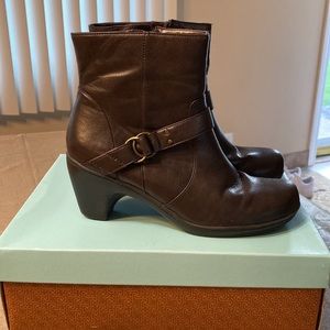 Brown heel booties